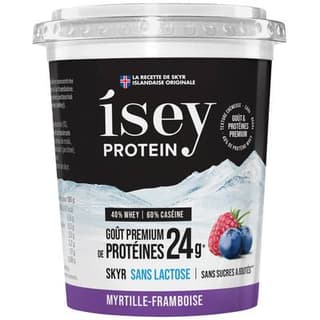 Isey Protein Skyr Myrtille Framboise sans lactose et sans sucre ajouté, 400g