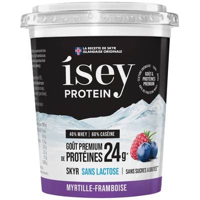 Isey Protein Skyr Myrtille Framboise sans lactose et sans sucre ajouté, 400g