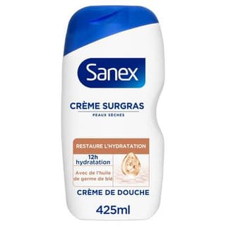 Sanex Crème de douche Hydratation 12h Surgras Derma Care, 425ml