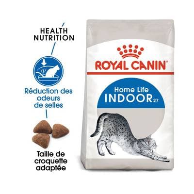 Royal Canin Croquettes Indoor 27 Réduction odeur des selles pour Chat Adulte d'Intérieur, 1.5kg