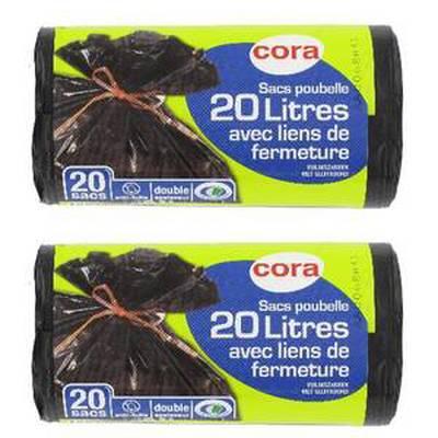 2050000314599 - Cora - Sacs poubelle 20L à liens classiques
