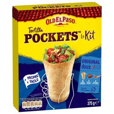 Old el Paso Kit Tortilla Pocket Original Doux, 375g