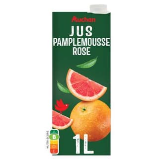 Auchan Jus de pamplemousse rose à base de concentré, 1L