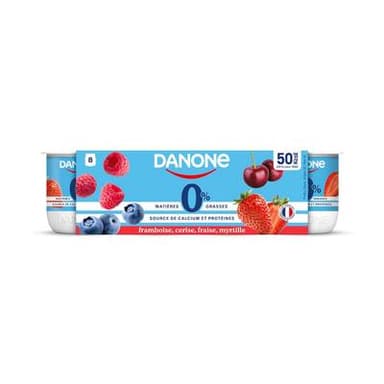 Danone Yaourt fruits rouges 0%mg, 8x125g