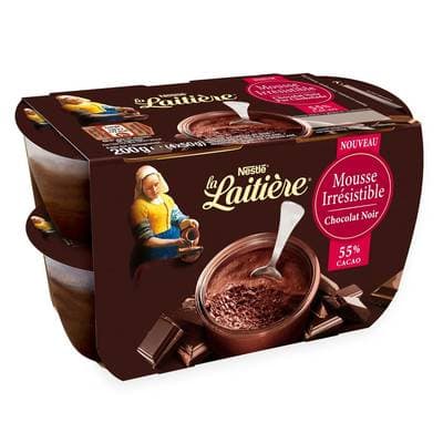 La laitière Mousse irresistible au chocolat noir, 4x50g