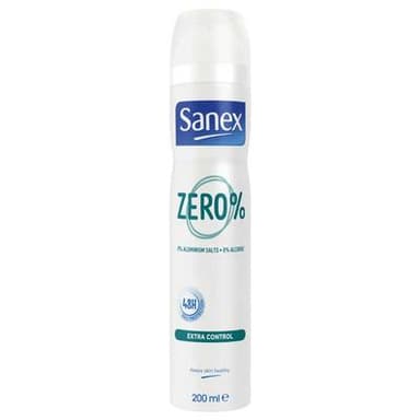 Sanex Déodorant Spray Zéro 0% Extra Control sans sels d'aluminium, 200ml