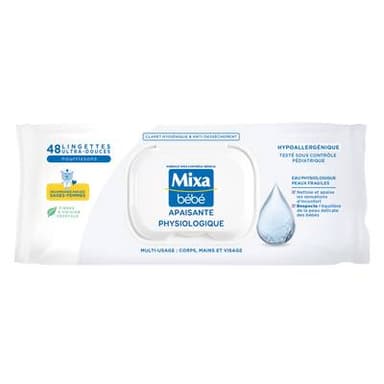 Mixa Lingettes Bébé Apaisante Physiologique, 48 lingettes