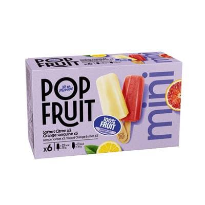 Pop' Fruit Bâtonnet 100% fruit citron, orange, 6x35g