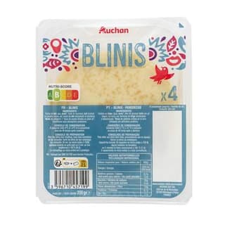 Auchan Blinis Moelleux, 4 blinis - 200g