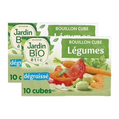 Jardin Bio Etic Bouillon Cube légumes dégraissé bio - 10 Cubes, Lot de 2 - 10x9g