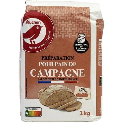 Auchan Préparation Pain Campagne, 1kg