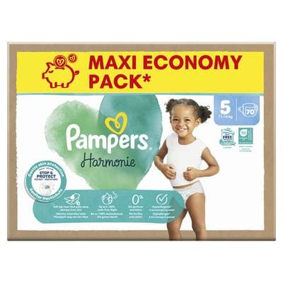Pampers Harmonie Couches Bébés Harmonie 11-16kg T5, 70 couches