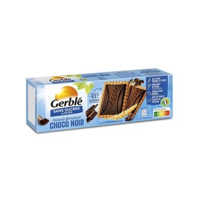 Gerblé Sans Sucres Ajoutés 12 Biscuits Fondant Choco Noir -93% de sucres en moins, 126g
