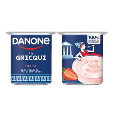 Danone Yaourt à la grecque fraise, 4x110g