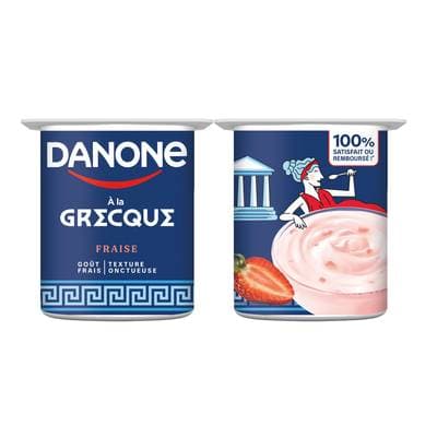 Danone Yaourt à la grecque fraise, 4x110g