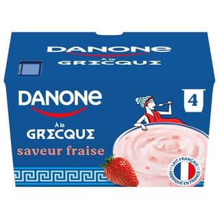 Danone Yaourt à la grecque fraise, 4x110g