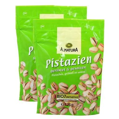 Alnatura Pistaches grillées et salées bio, Lot de 2x125g