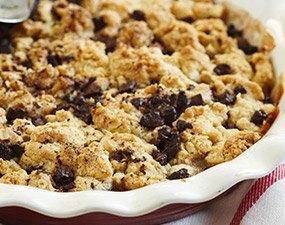 Crumble aux poires et aux pépites de chocolat