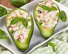 Avocats farcis au crabe et au thon 