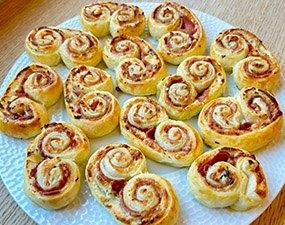 Feuilletés palmiers jambon boursin 