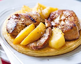 Tartelette au foie gras, pommes et vanille