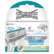 Wilkinson Lames de rasoir quattro titanium sensitive, 4 lames