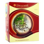 Côtes du Rhône rouge AOP Cellier des gorges de l''Ardèche 13.5°, Bag in box 3L