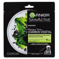 Garnier Masque tissu au charbon végétal  SkinActive purifiant et hydratant, 1  pièce