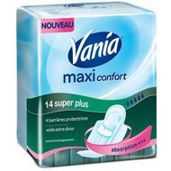 Vania Serviettes hygiénique Maxi confort flux super +, 14 pièces