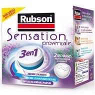 Rubson Absorbeur d'humidité- Recharges sensation power tabs 3 en 1 lavande, 2 tabs