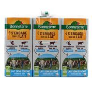 Bonneterre Lait bio 1/2 écrémé UHT, Lot de 6x1l