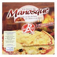 La Pizza De Manosque Pizza 3 fromages Label Rouge cuite au feu de bois de Chêne et de Hêtre, 430g