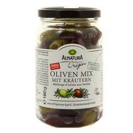 Alnatura Mélange d'Olives vertes et noires de Kalamata aux Herbes Bio sans saumure, 180g