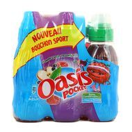 Oasis Boisson aux fruits saveur Pomme Cassis Framboise mini, 6x25cl