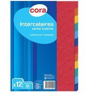 Cora Intercalaires 22 x 29,7 cm perforées carte lustrée, 12  positions