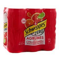Schweppes Zero Soda Zero saveur Agrumes, 6x33cl
