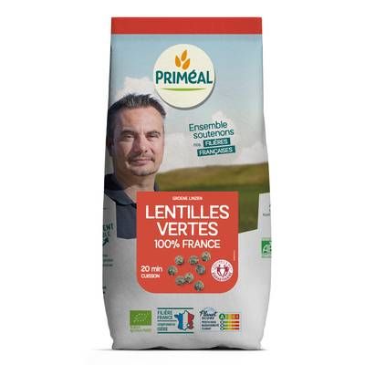 Priméal Lentilles Vertes bio Origine France, 500g