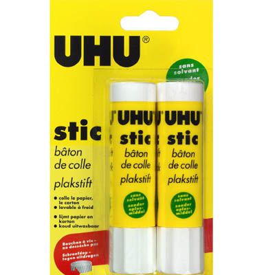 Uhu 2 Bâtons de colle blanche, 2 x 21 g