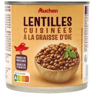 Auchan Lentilles cuisinées à la graisse d'Oie, 400g
