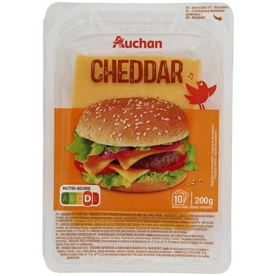 Auchan Cheddar affiné 5 mois en tranche, 200g