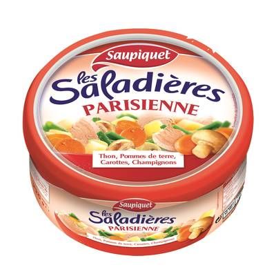 Saupiquet Les Saladières - Parisienne - Thon, Pommes de Terre, Carottes, Champignons - Salade Snacking, 220g