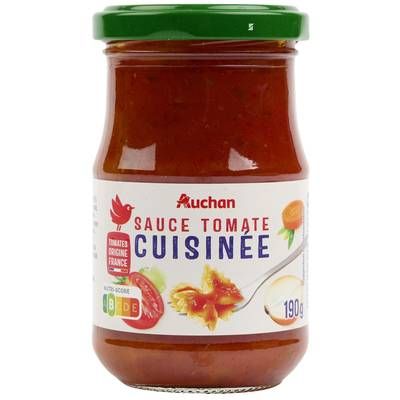 Auchan Sauce tomate cuisinée origine France en bocal, 190g