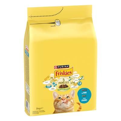 Purina - Friskies Croquettes Thon et Légumes pour Chat Adulte, 3kg