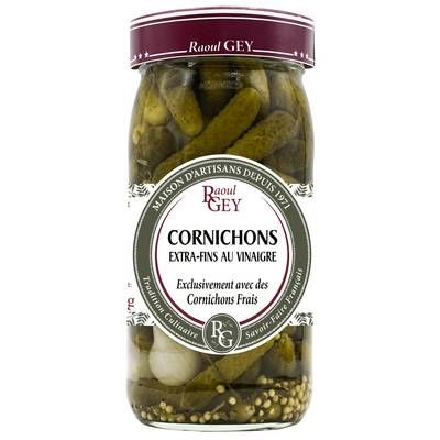 Raoul Gey Cornichons Extra-Fins au Viniagre, 190g
