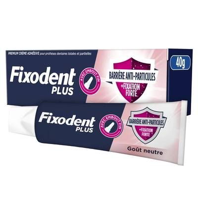 Fixodent Crème Adhésive pour Prothèses Barrière Anti-Particules + Fixation Forte, 40g