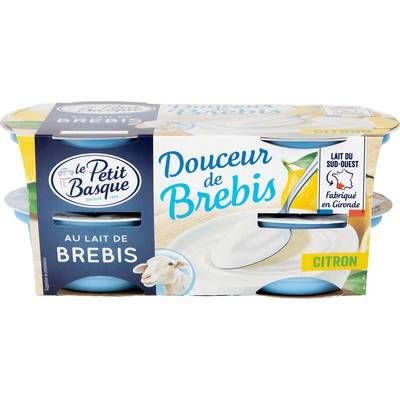 Le Petit Basque Yaourt citron au lait de brebis, 4x100g