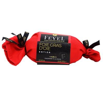 Feyel Foie gras d'oie entier torchon, 4/7 parts - 220g
