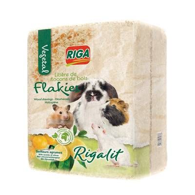 Riga Flakies Litière floconnée senteurs agrume pour rongeur, 1kg