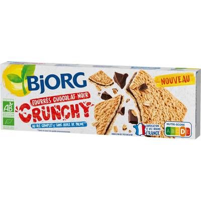 Bjorg Biscuits Fourrés Crunchy Chocolat Noir Bio, 150g