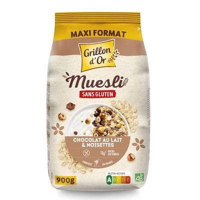 Grillon Or Muesli Chocolat Au Lait Noisettes Sans Gluten Bio, 900g